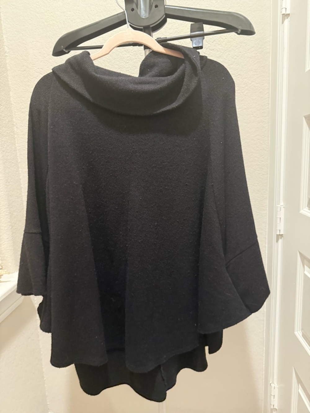 Lane Bryant Black Cowl-Neck Poncho Sweater